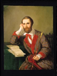 Retrato de um homem, presumivelmente Charles Gounod (1818-1893) (óleo no cartão)